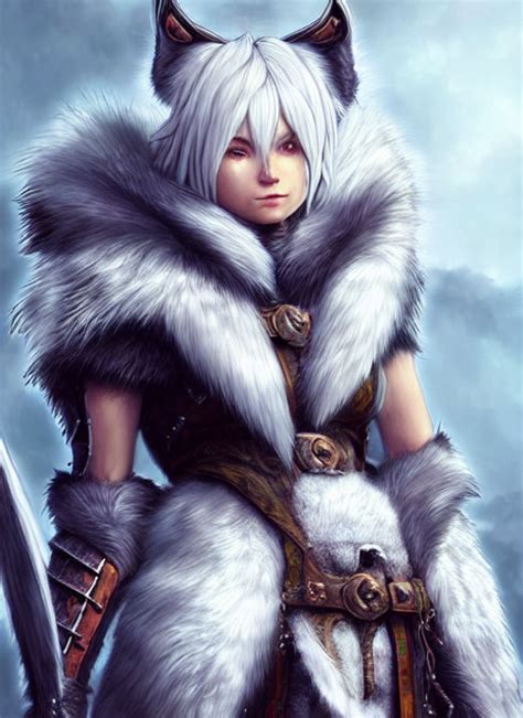 Krea Ai Warrior Fur Lined Wolf Armor Beautiful And G