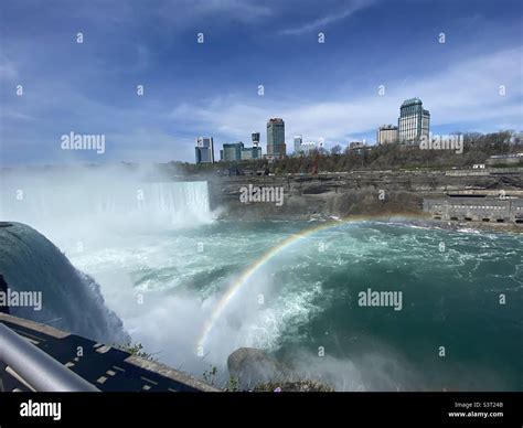 Niagara Falls with rainbow Stock Photo - Alamy