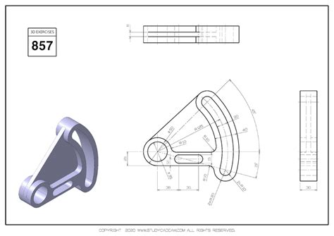 Studycadcam 3D CAD Exercise 857 Autodesk Inventor Pro 3D CAD Model