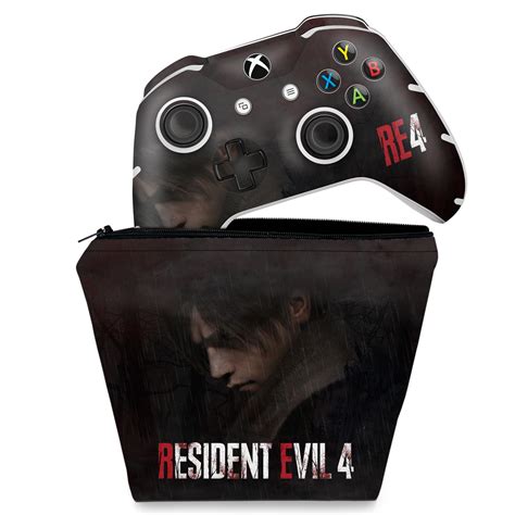 Kit Capa Case E Skin Xbox One Slim X Controle Resident Evil Remake