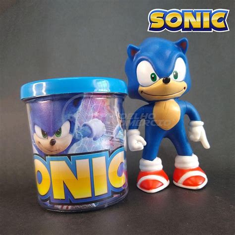 Kit Boneco Colecion Sonic Azul Sega Cm Caneca Submarino