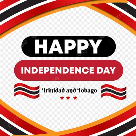 National Flag With Happy Independence Day Trinidad And Tobago Lettering