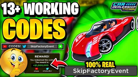 Codes All Working Car Factory Update Codes For Cdt Roblox Car