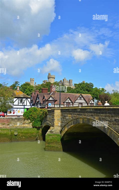 Arundel Castle And Bridge Arundel West Sussex England United