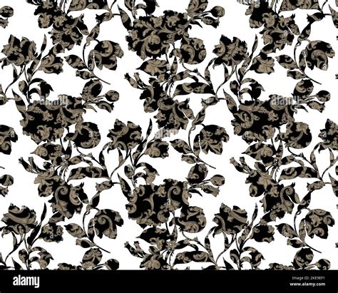 Seamless Retro Floral Pattern With Watercolor Effect Golden Yellow