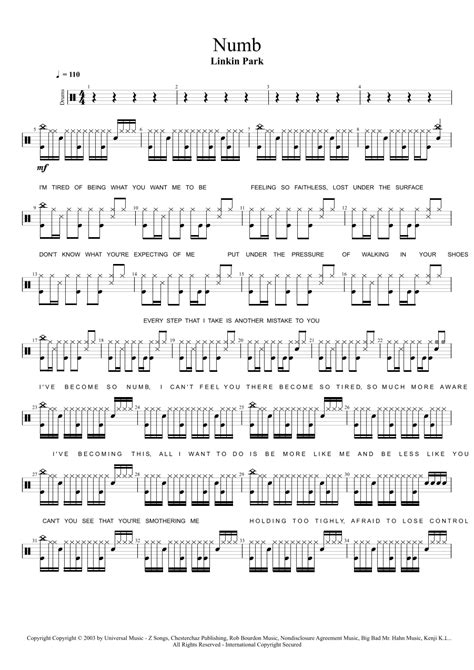 Numb Arr Cyril Mayer By Linkin Park Sheet Music For Drums At Sheet