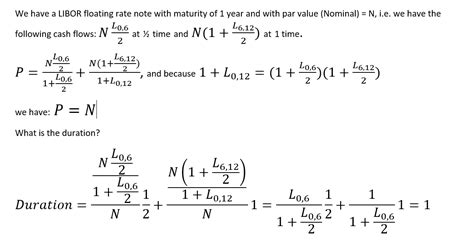 bond - Duration. Floating rate note - Quantitative Finance Stack Exchange