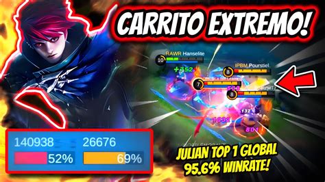 EL ASESINO MAS FUERTE DE MOBILE LEGENDS JULIAN TOP 1 GLOBAL 95 6