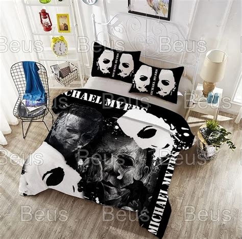 Michael Myers Bedding Set Horror Movie Bedding Michael Myers Etsy