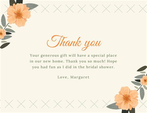 Bridal Shower Thank You Card Template