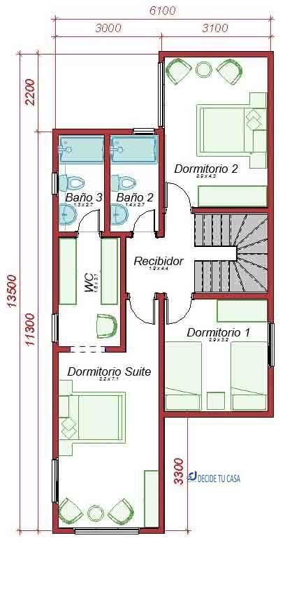 Vivienda Multifamiliar Planos De Casas De 6x15 Con Medidas 2 Pisos