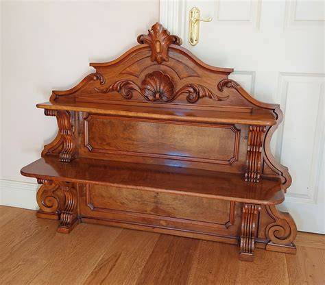 Late Victorian French Walnut Backboard With Shelves