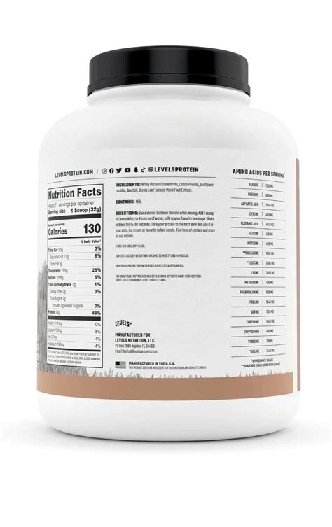 Levels Grass Fed Whey Protein No Hormones Pure Chocolate Lb Exp