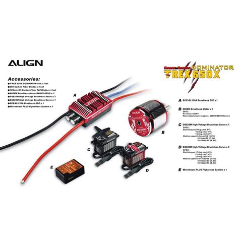 Align T REX 650X Dominator Super Combo RC Helicopter 12S RH65E01XT