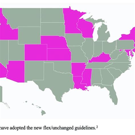 Map Of States That Have Adopted Unchanged New Flex Guidelines