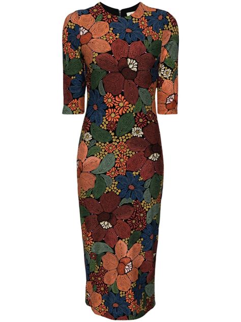 Farm Rio Floral Embroidered Midi Dress Farfetch