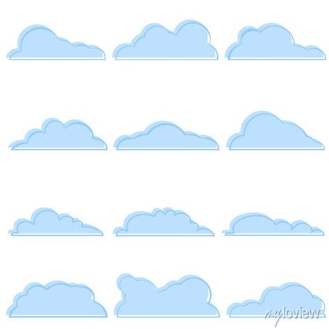 The Clouds Set Of Realistic Clouds Vector Cartoon Illustration