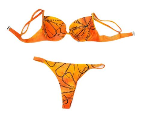 Premium Photo Orange Halter Bikini