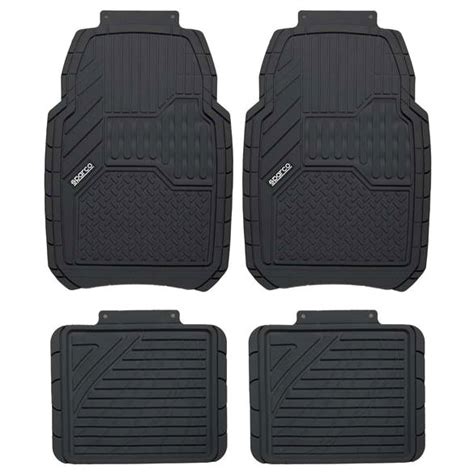 Jeu De 4 Tapis De Sol Universels En PVC Noirs Sparco UltraAuto