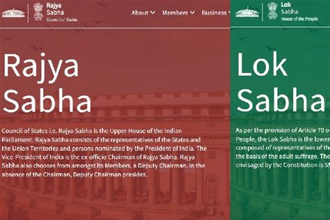 Lok Sabha: New look websites of Lok Sabha, Rajya Sabha..