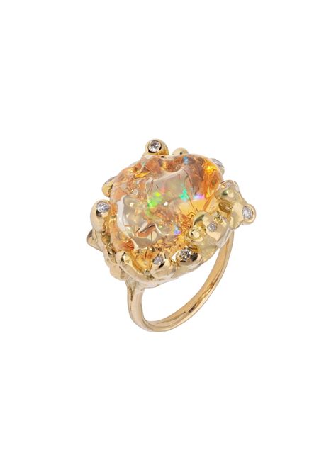 Rainbow Water Opal Ring — Kimberlin Brown Jewelry