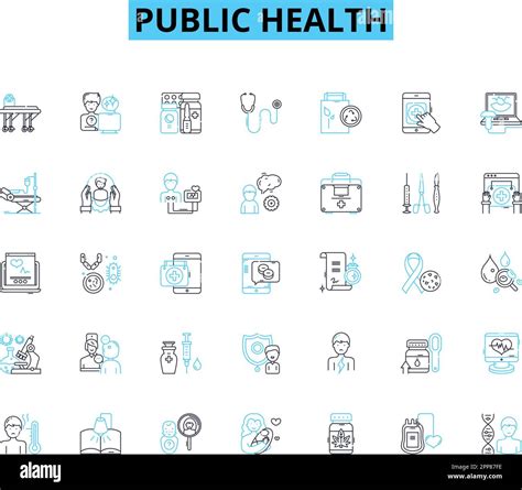 Public Health Linear Icons Set Epidemiology Outbreaks Vaccinations