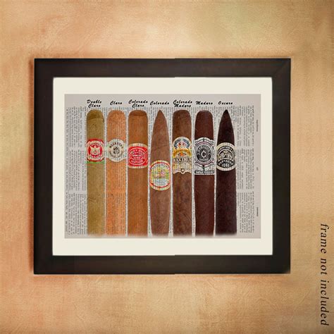 Cigar Dictionary Art Print Cigar Wrapper Chart Smoke Cigars