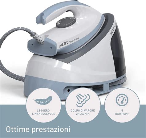 Imetec Ferro Da Stiro Con Caldaia A Vapore Potenza 2400 Watt Piastra In