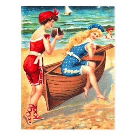 Bathing Beauties Postcard Canvas Art Art Canvas