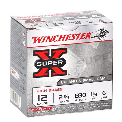 Winchester Super X High Brass 12 Gauge Ammo 2 34 1 14oz 6 Shot