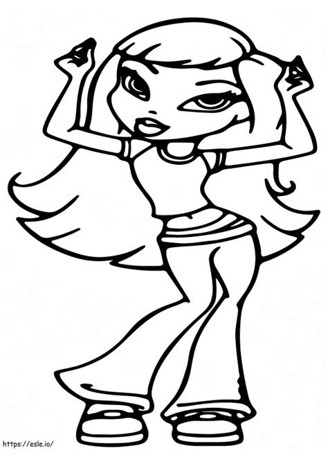 Stunning Bratz Cheerleading Coloring Page