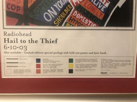 Radiohead Hail To The Thief Promo Release Poster 2003 Frame Included