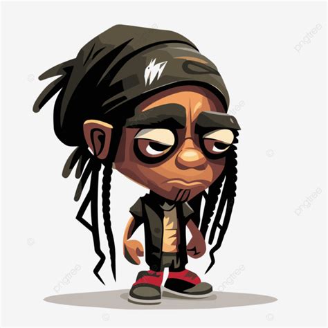 Lil Wayne Vector Sticker Clipart Cartoon Cartoon Character With