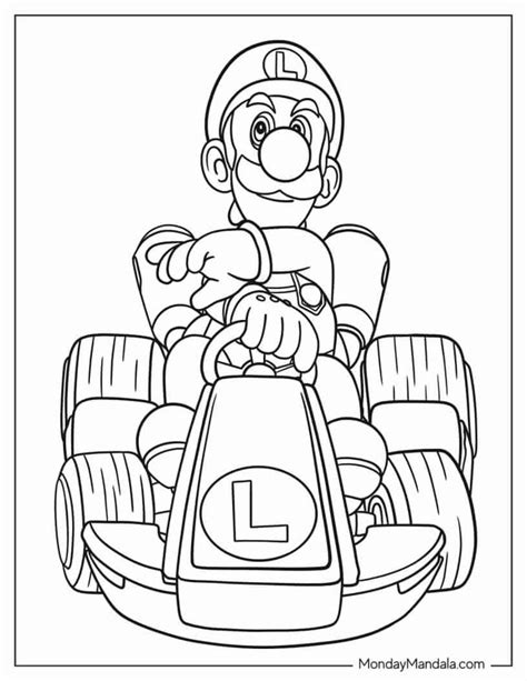 Mario Kart Coloring Pages Free Pdf Printables In Super