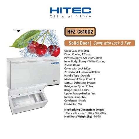 HITEC Chest Freezer 550L With Lock Key HFZ C610D2 Hitec