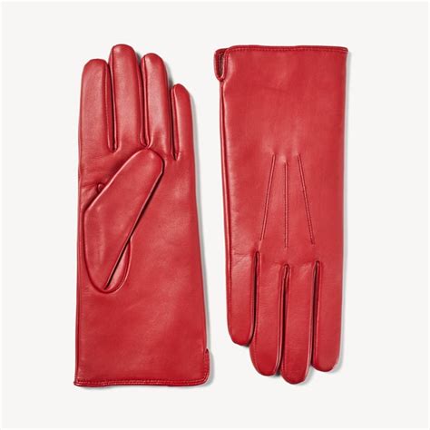 Womens Red Leather Gloves Aspinal Of London