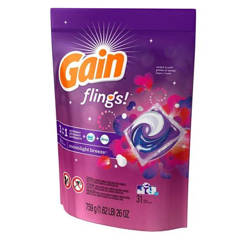 Gain Flings Moonlight Breeze Scent Unit Dose Laundry Detergent Load