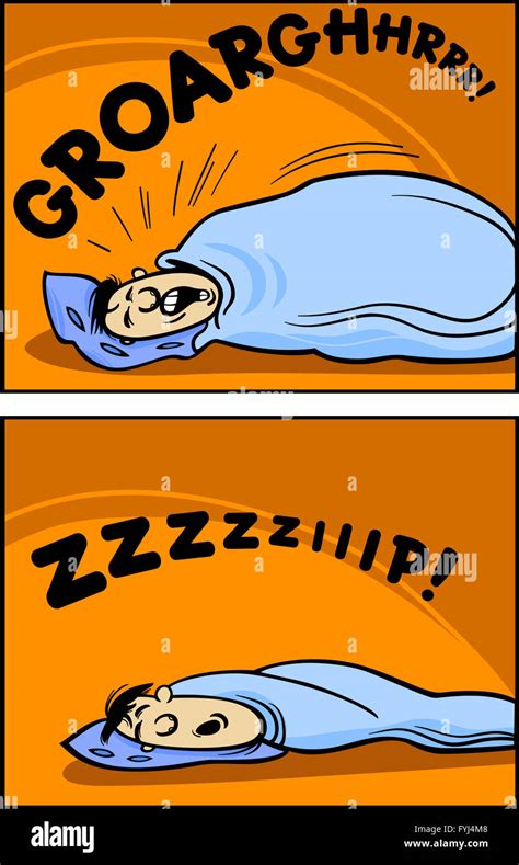 snoring man cartoon comic illustration Stock Photo - Alamy