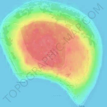 Banaba Island topographic map, elevation, terrain