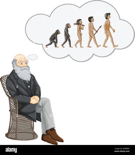 Charles Darwin Y La Teoría De La Biología Evolutiva Ilustración Imagen