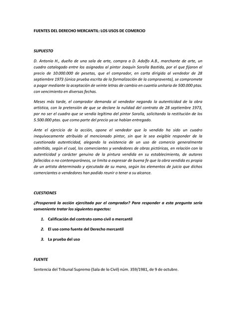 Caso 1 Empresa Y Derecho Mercantil FUENTES DEL DERECHO MERCANTIL