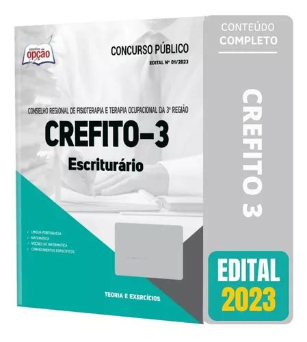 Apostila Concurso Crefito 3 2023 Escriturário MercadoLivre