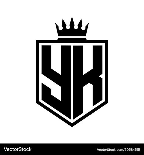 yk logo monogram bold shield geometric shape vector image