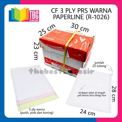 Jual 1 BOX RSM CF 3 PLY PRS WARNA PAPERLINE CONTINUOUS FORM KERTAS