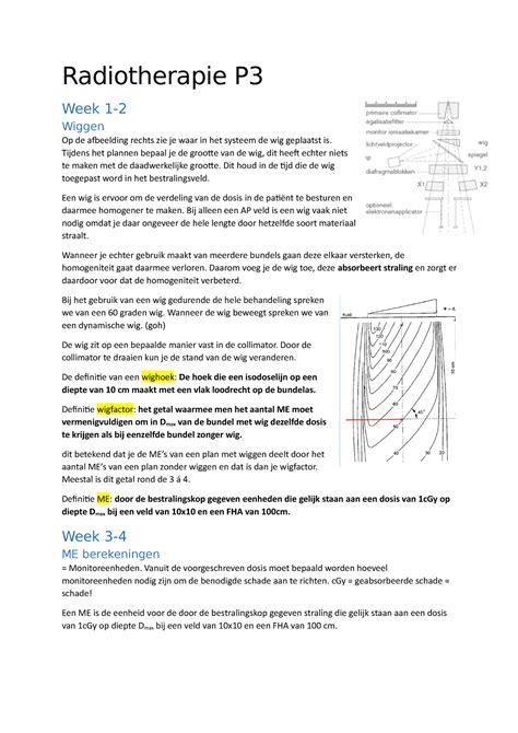 Radiotherapie P Samenvatting Rt Jaar P Radiotherapie P Week