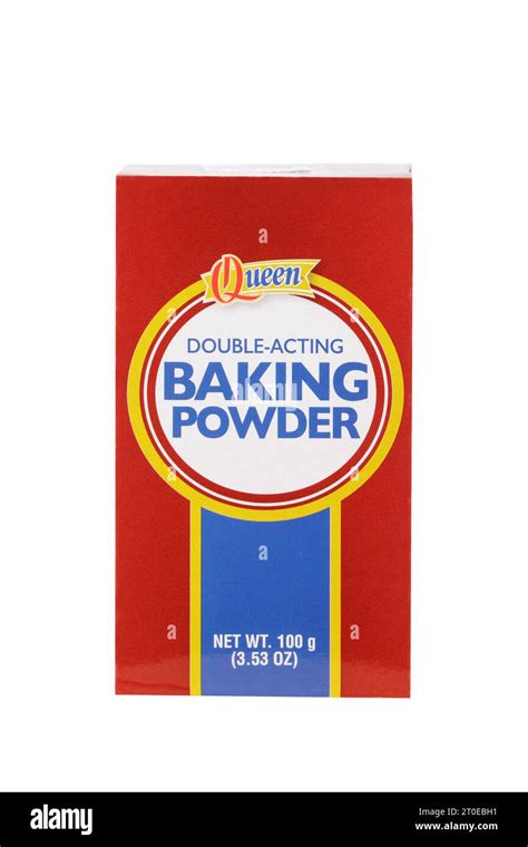 A Box Of Double Acting Baking Powder Isolated On A White Background