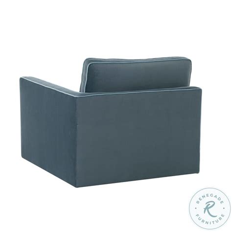 Willow Misty Blue Velvet Modular Loveseat From Coleman Furniture