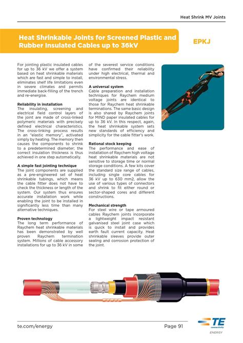 TE Quick Reference Guide Raychem Cable Accessories By TransNet NZ Ltd