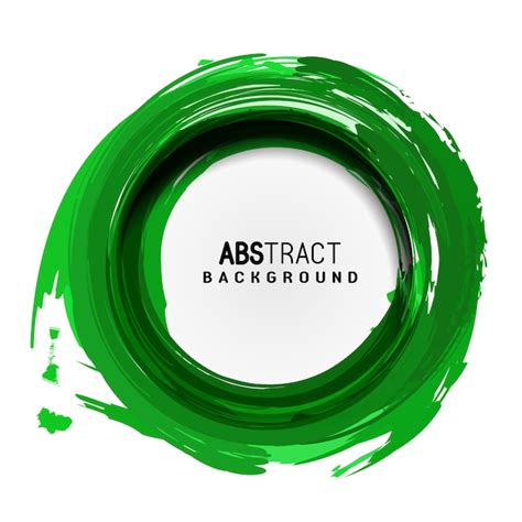 Premium Vector Green Circle Artistic Abstract Brush Strokes