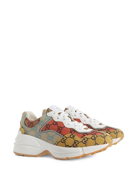 Gucci Womens Rhyton Gg Multicolor Trainer Modesens